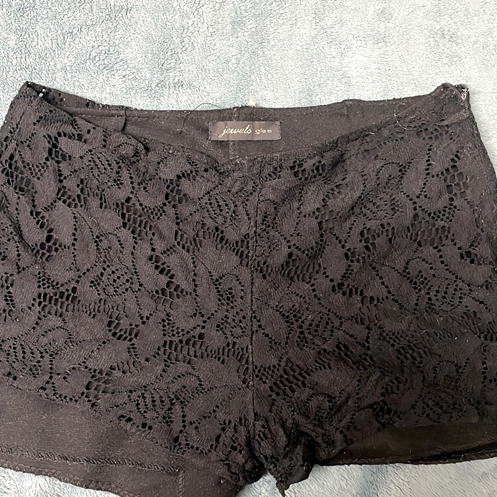 Black lace shorts